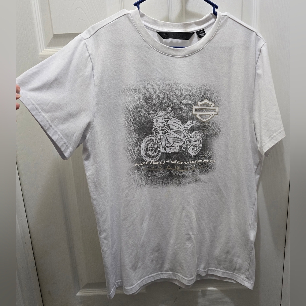 Harley-Davidson White Vintage Motorcycle Short Sleeve Tee